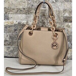 Michael Kors Cynthia Small Saffiano Leather Satchel Blush Rose Gold Crossbody